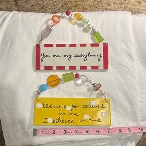 Department 56 Red and Yellow Inspirational Hanging Plaques